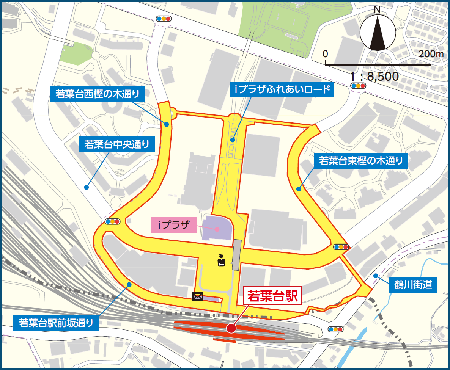 照片：若叶台站周边的禁烟区域