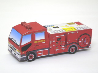纸工艺化学消防车照片