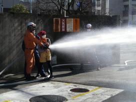 Photo: Water discharge training scene