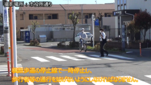 Screen: Explanation video when passing through the crosswalk ahead