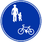 Illustration: Sign indicating "Bicycles Allowed on Sidewalks"