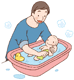 Illustration: A scene of bathing