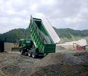 Photo: Incineration ash being transported to the Futatsuzuka disposal site in Hinode Town