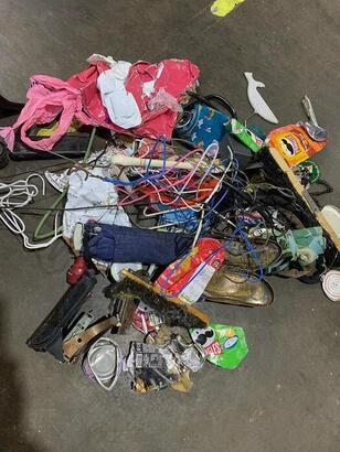 Photo: Hangers and umbrellas containing metal, empty cans, etc.