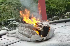 Photo: Fire is coming from the garbage