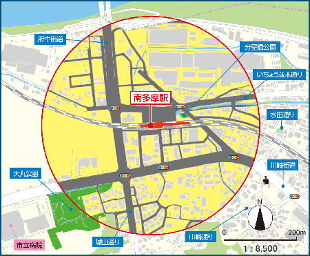 Photo: No Smoking Areas on the Streets Around Minami-Tama Station