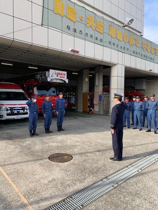 Image of the third dispatched members of the emergency fire aid team who returned to the office