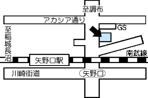 Map of Yanoguchi Clinic