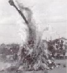 Image Burning a hut (Higashinaganuma)