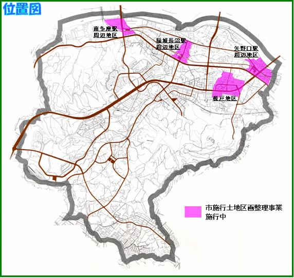 Image Location map of the land readjustment project implemented by the city