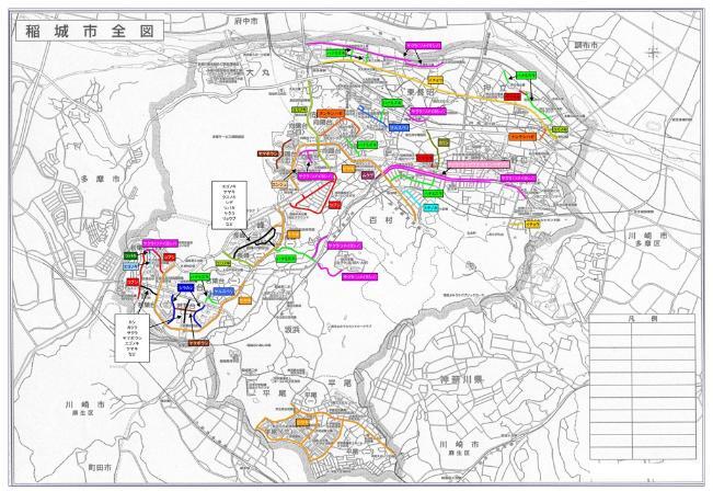 Mapa: Diagrama de ubicación de nombres de árboles de la calle