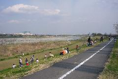 Foto: Área exterior del dique del río Tama