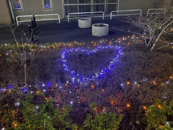 Foto: Iluminación en el área verde frente a la Estación Yanokuchi, salida norte 2