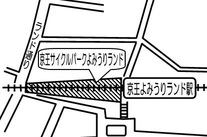 Mapa guía del estacionamiento de bicicletas de la estación de Yomiuriland