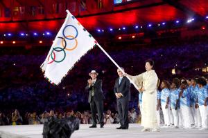 Foto Cerimônia de entrega da bandeira olímpica Rio 2016